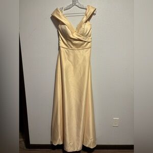 Morilee  Madeline Gardner yellow Cream Satin dress
